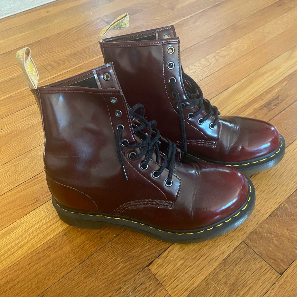 Red Vegan Doc Martens Size 9